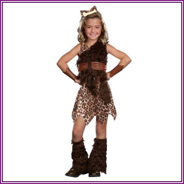 Prehistoric Cave Girl Cutie Costume for Girls from HalloweenCostumes.com