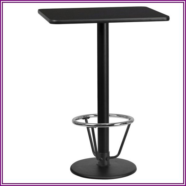 Flash Furniture 24X30 Laminate Table-Rd Base In Black from HomeSquare