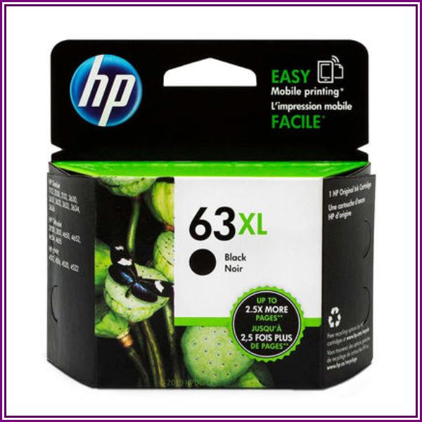 HP 63XL F6U64AN Black Ink Cartridge High Yield from 123Ink.ca