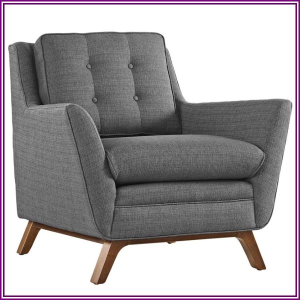 Beguile Upholstered Fabric Armchair in Gray from LexMod.com