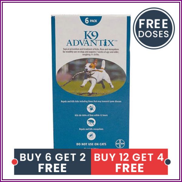 K9 Advantix Medium Dogs 11-20 Lbs Aqua 6 + 2 Free from Best Vet Care