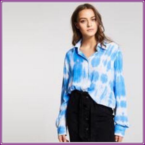 Single Breasted Tie Dye Shirt from SHEIN