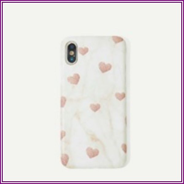 Heart Pattern Marble iPhone Case from ROMWE