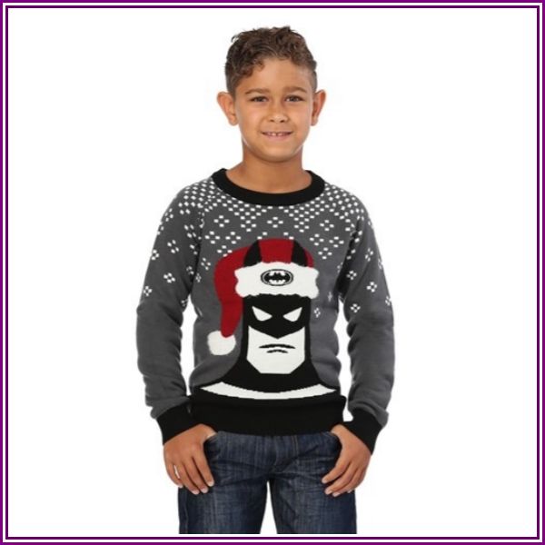 Batman Holiday Hat Ugly Christmas Sweater for Kids from Fun.com