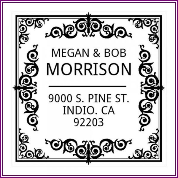 Ornate Frame Square Monogram Stamp from getstamps.ca - Online Shop for customized stamps