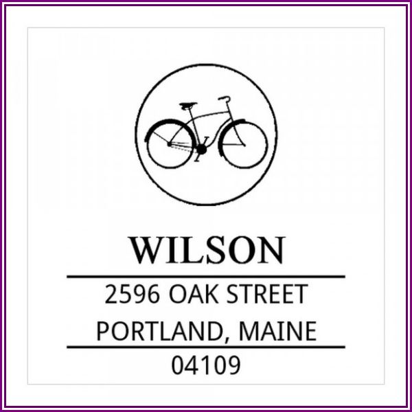 Tampon monogramme carré - Vélo vintage from getstamps.ca - Online Shop for customized stamps