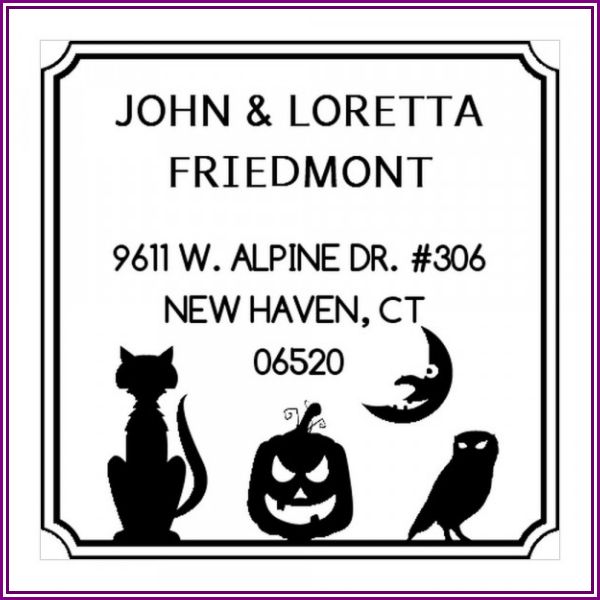 Halloween Friends Square Monogram Stamp from getstamps.ca - Online Shop for customized stamps