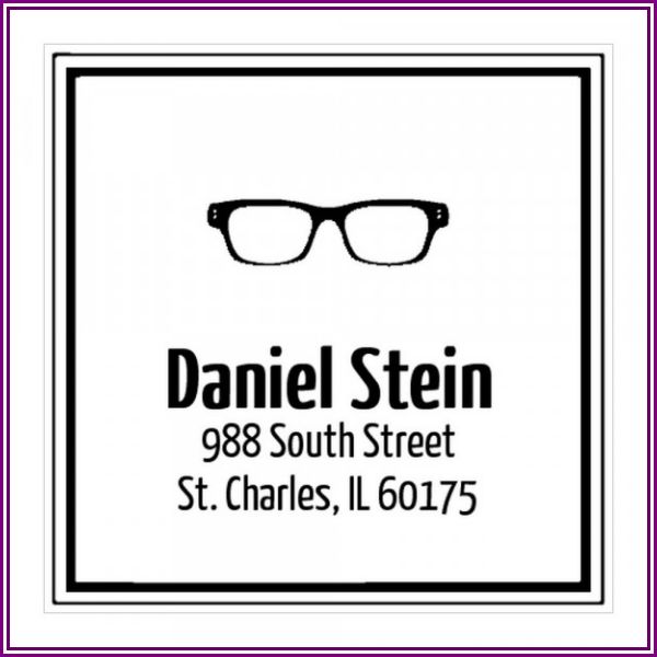 Retro Glasses 2 Square Monogram Stamp from getstamps.ca - Online Shop for customized stamps