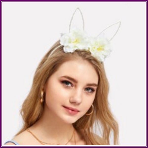 Flower Decorated Ear Headband from SHEIN
