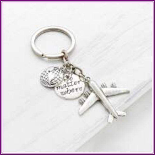 Mini Metal Aircraft Decorated Keychain from ROMWE