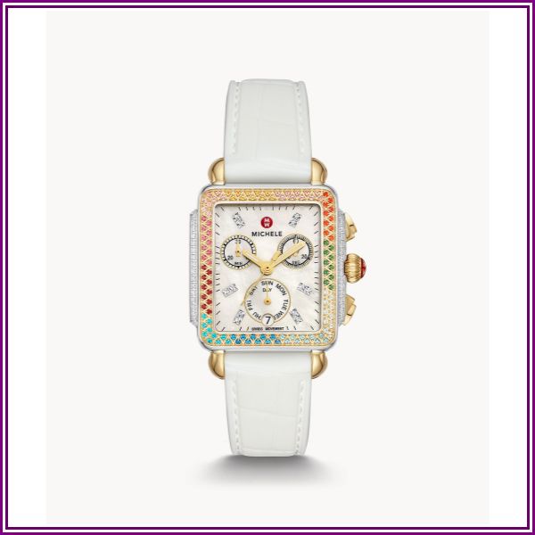 MICHELE Women's Deco Carousel Two-Tone Diamond Watch - White from Michele Watches