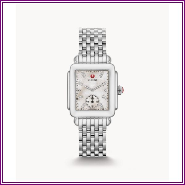 MICHELE Women's Deco Mid, Diamond Dial Watch - Silver from Michele Watches