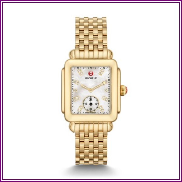 MICHELE Deco Mid Gold, Diamond Dial Watch Watches- MWW06V000004 from Michele Watches