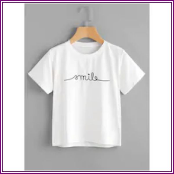 Letter Print T-shirt from ROMWE