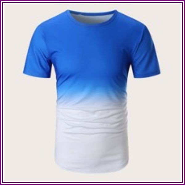 Men Two Tone Ombre Tee from ROMWE