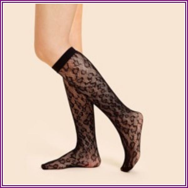 Leopard Calf Length Net Socks from SHEIN