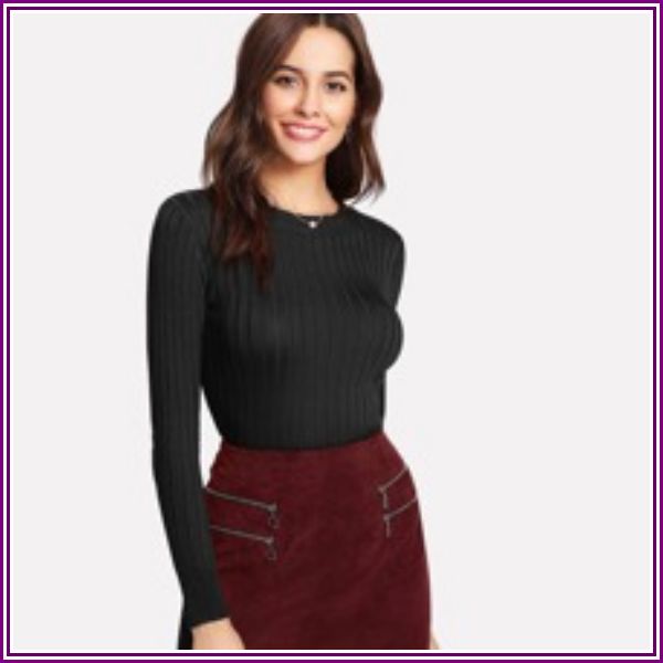 Solid Fitted Jumper from SHEIN